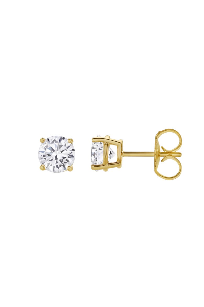 Valeria 2 Ct TW Lab Grown Round Diamond Studs 14K Gold Earrings, Main, color, 14K Yellow Gold
