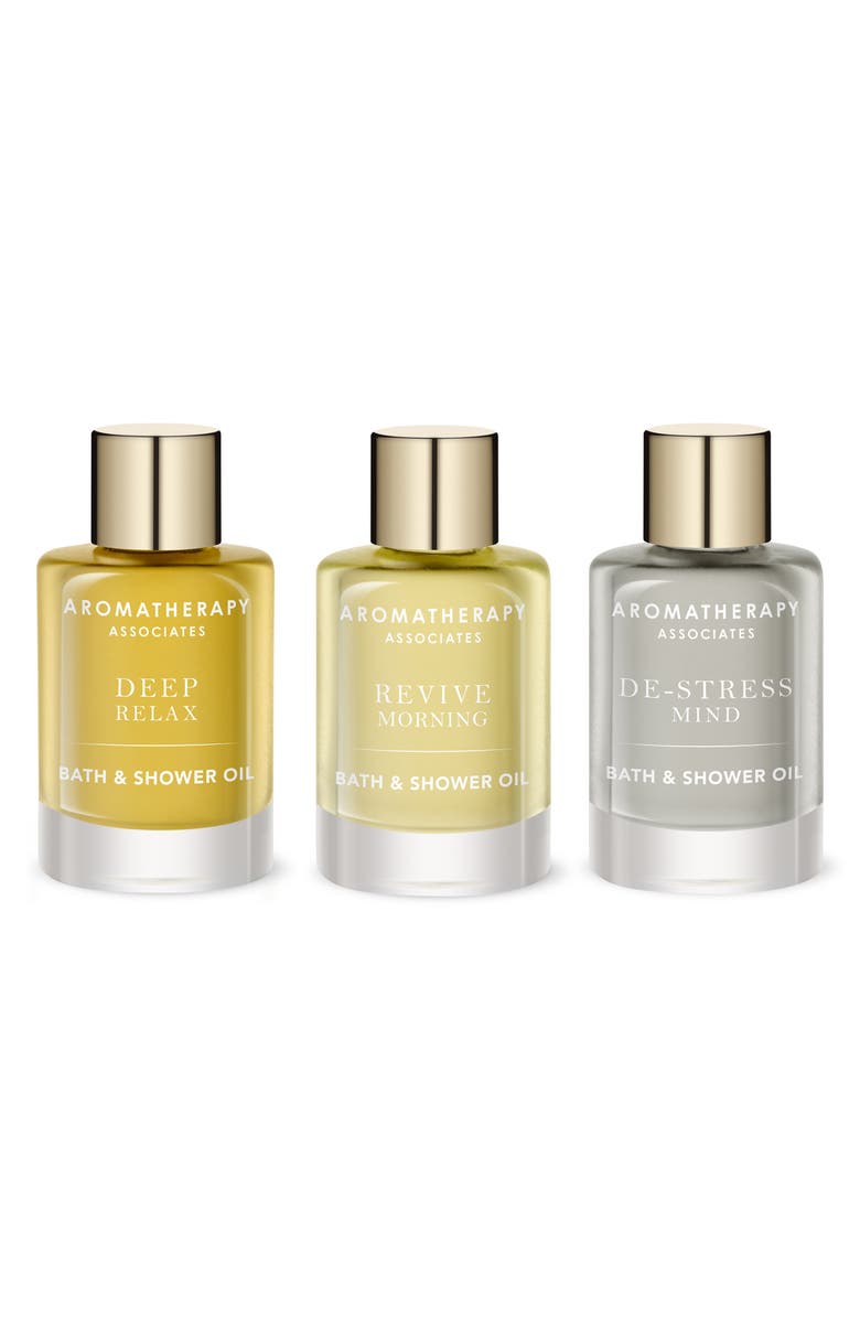 Aromatherapy Associates Essential Bath & Shower Oil Trio, Main, color,