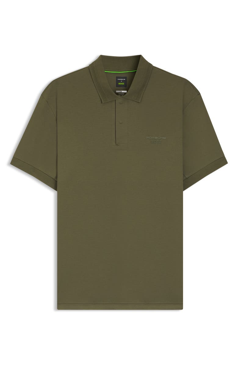 BOSS Spirit Cotton Polo, Main, color, Open Green