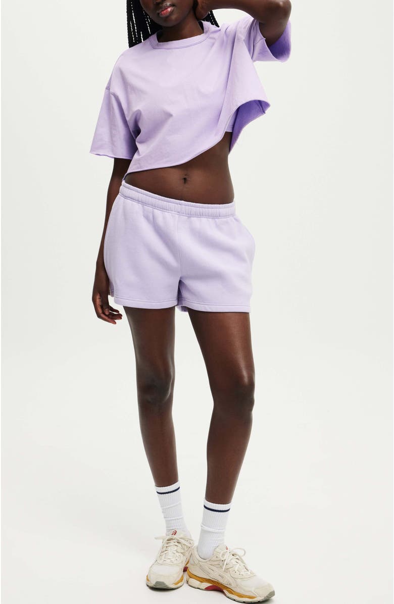 COTTON ON BODY Women's Active Relaxed Cropped Tshirt, Alternate, color, Purple Rose Frenchie Red