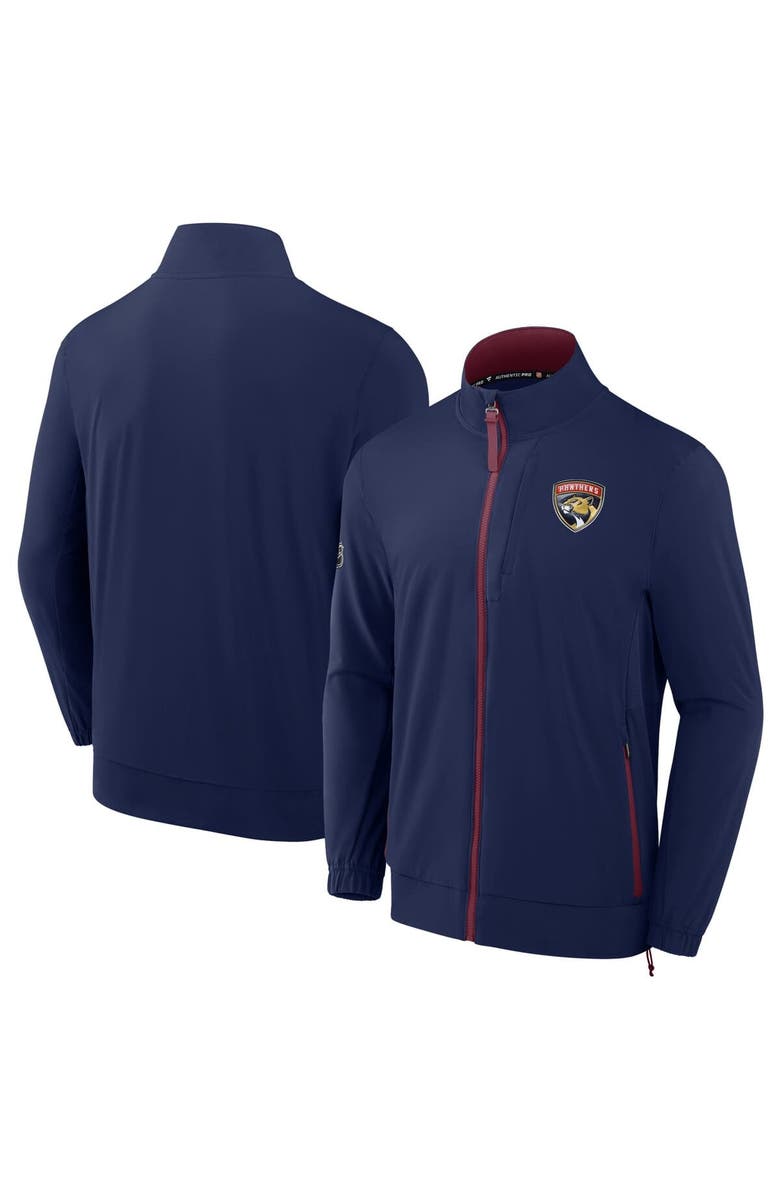 FANATICS Men's Fanatics Navy Florida Panthers Authentic Pro Rink Coaches Full-Zip Jacket, Main, color,
