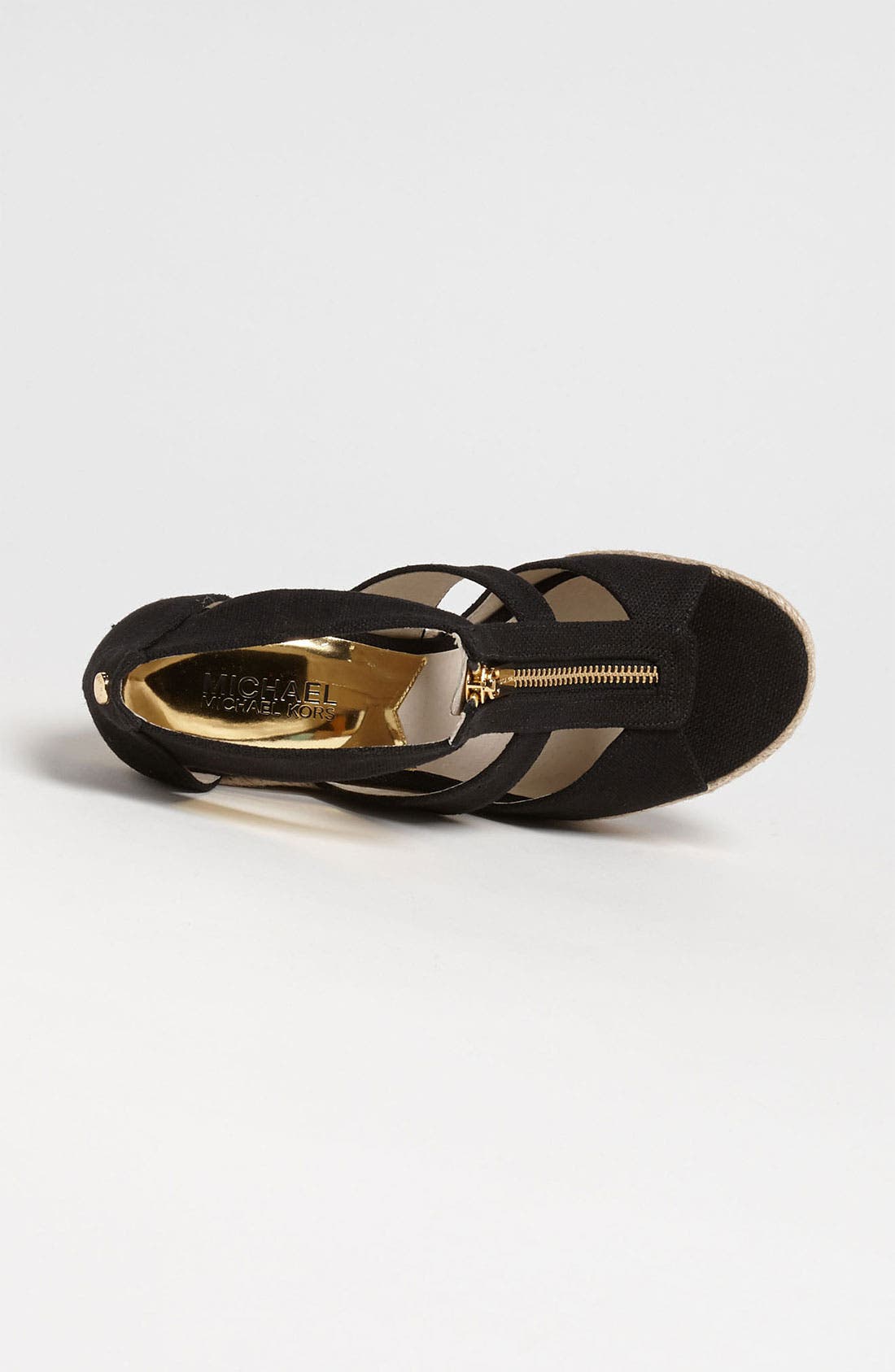 'Damita' Wedge Sandal, Alternate, color, BLACK