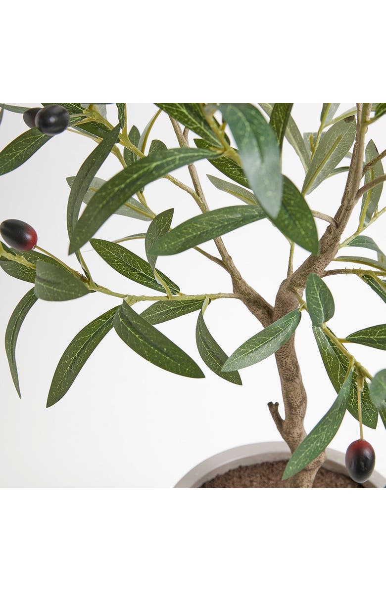 CG Hunter Artificial Olive Topiary Tree with Mediterranean Pot, Alternate, color, Green