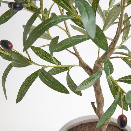 Cg Hunter Artificial Olive Topiary Tree With Mediterranean Pot In Green