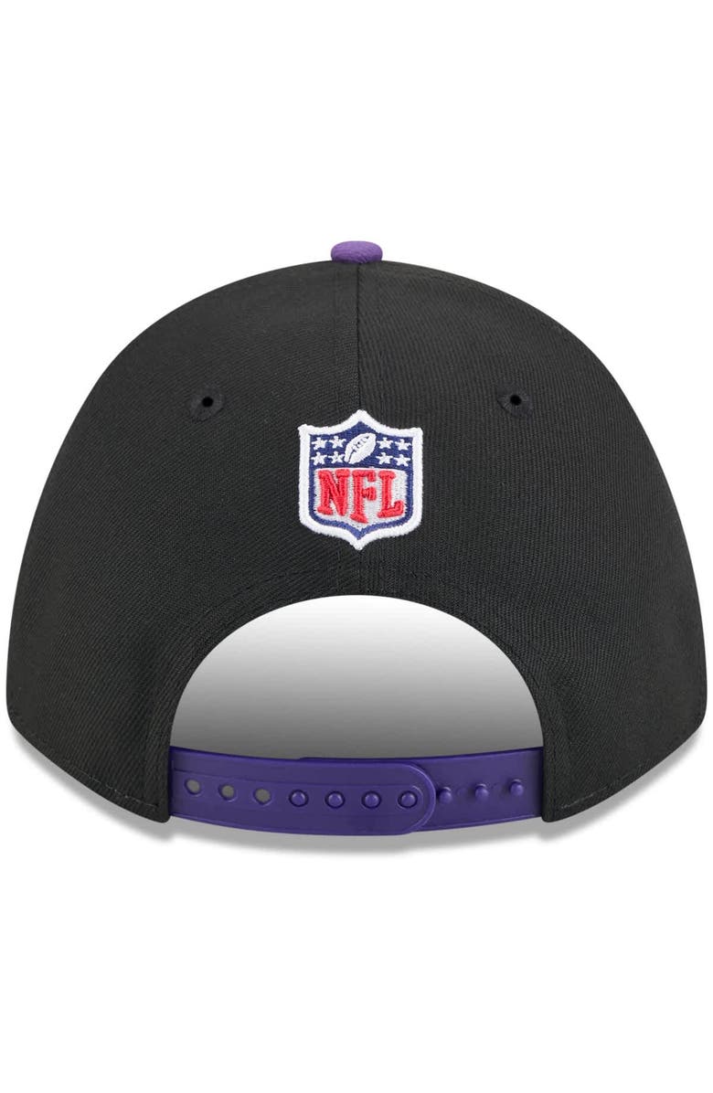 New Era Men's New Era Black/Purple Minnesota Vikings 2025 NFL Draft 9FORTY A-Frame M-Crown Adjustable Hat, Alternate, color, Black