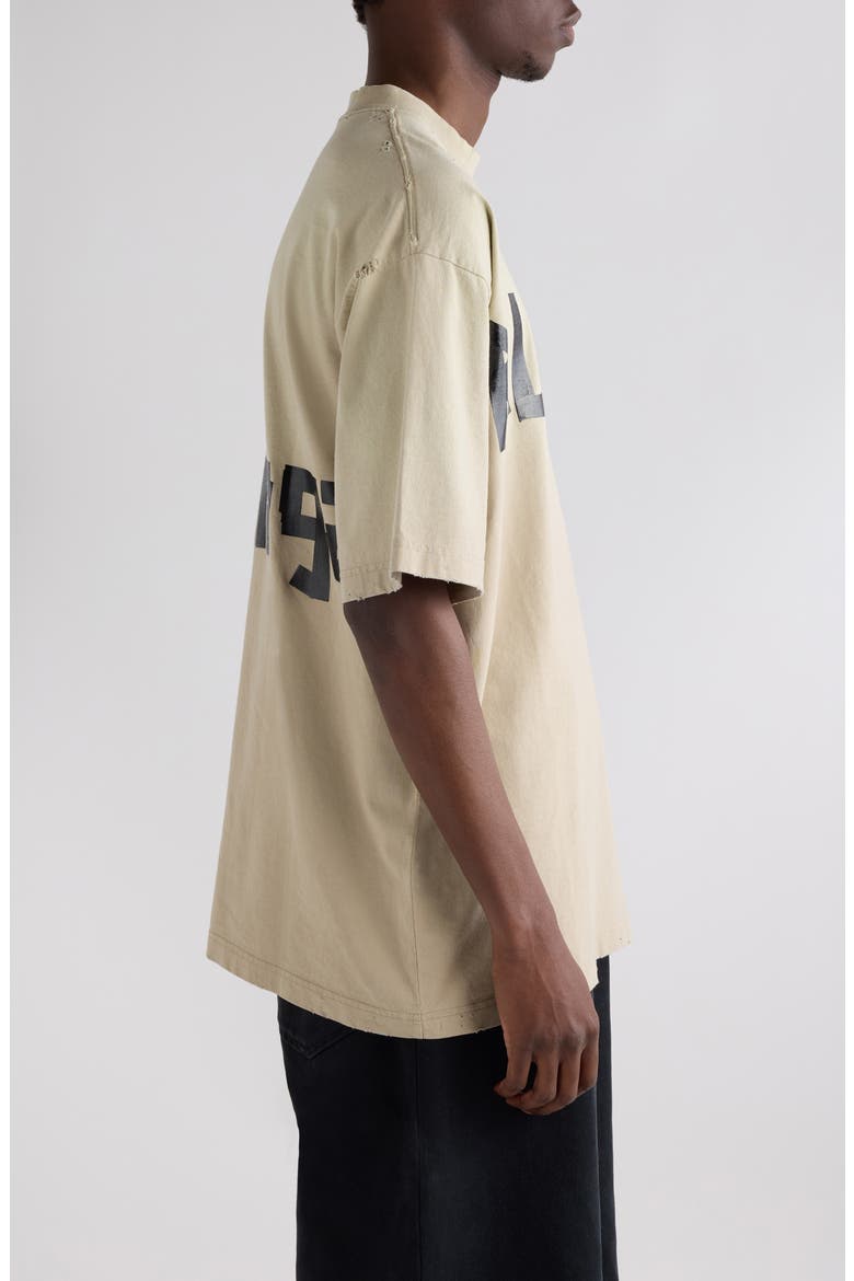 Medium Fit Tape Type Logo Graphic T-Shirt, Alternate, color, BEIGE