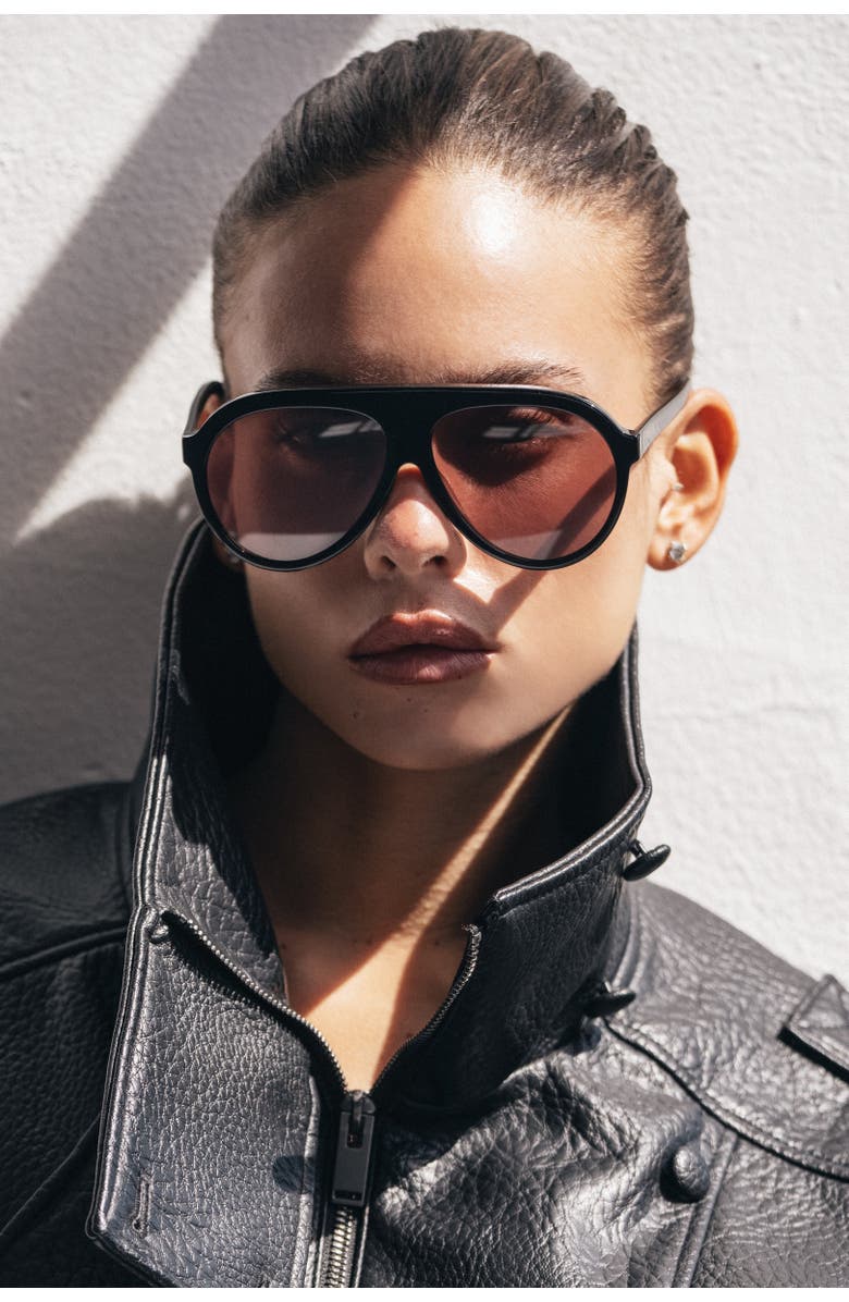 FREYRS Eyewear Maxwell Oversized Aviator Sunglasses, Alternate, color, Black