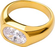 ARGENTO VIVO Oval Cubic Zirconia Bezel Ring