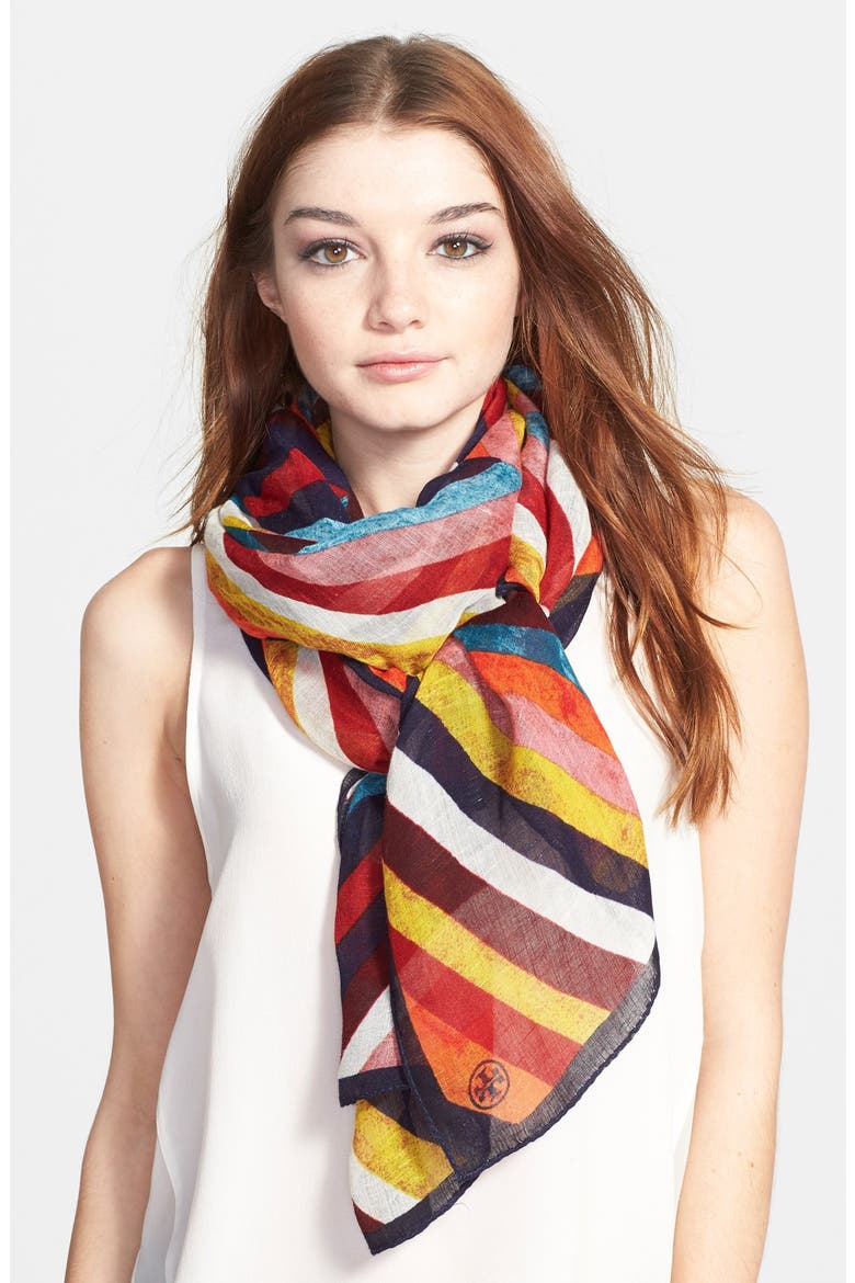 Geometric Print Scarf, Main, color, MULTI