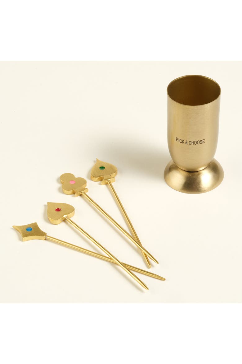 Tanda Steel Cocktail Sticks Entertaining Essential, Alternate, color, Metallic Gold