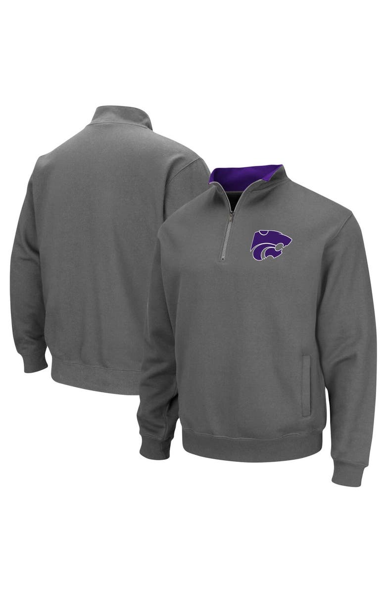 COLOSSEUM Men's Colosseum Charcoal Kansas State Wildcats Tortugas Logo Quarter-Zip Jacket, Main, color, Charcoal