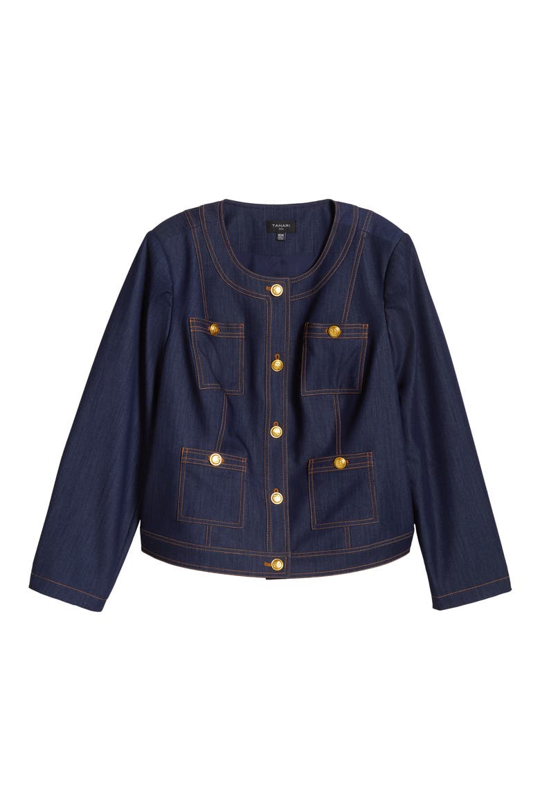 Crop Denim Jacket, Alternate, color, DENIM