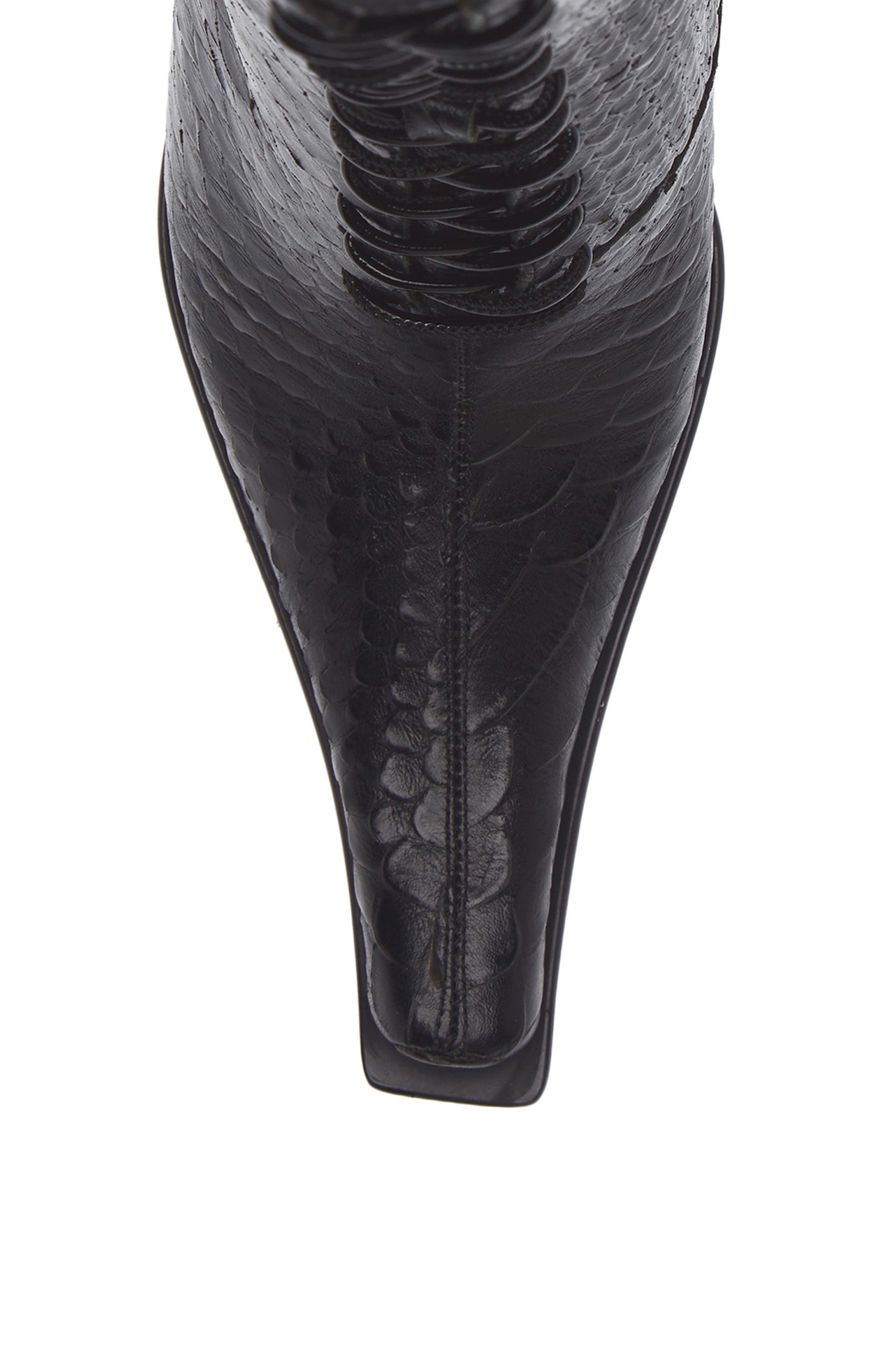 Jeffrey Campbell Rembrandt Pointy Toe Lace-Up Boot, Alternate, color, Black Snake