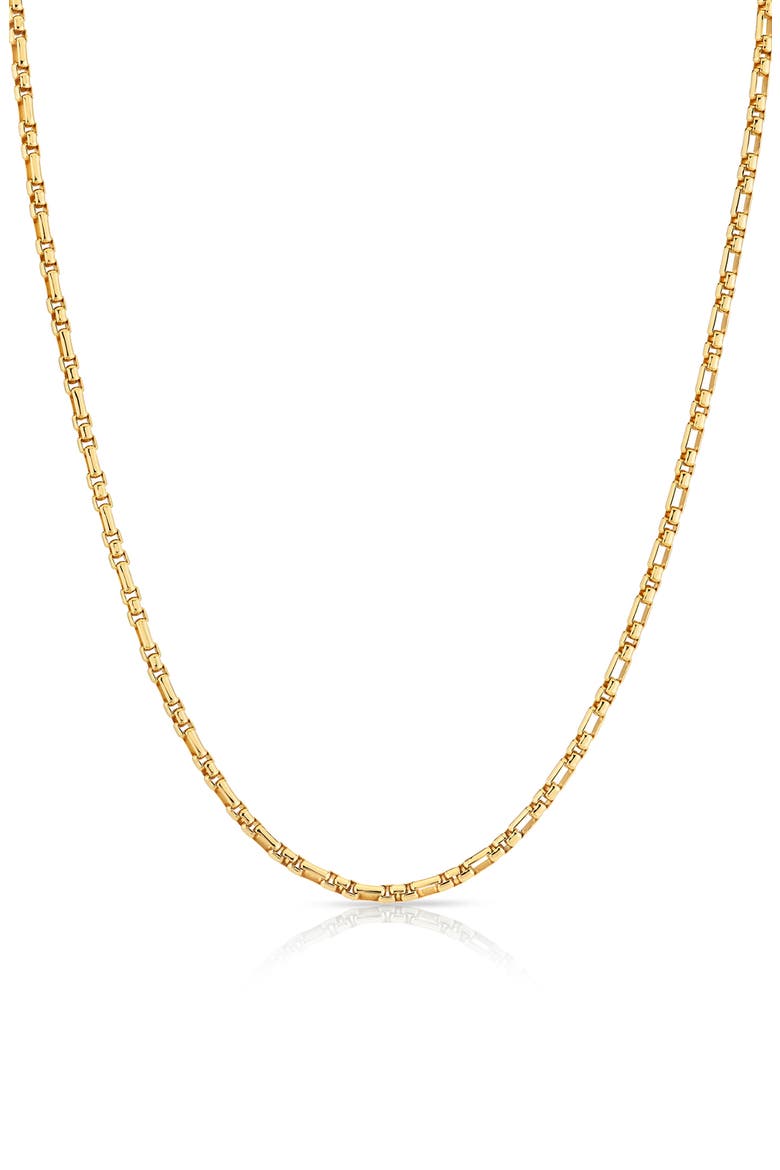 Layer Up Station Box Chain Necklace, Main, color, 18KT YELLOW GOLD / CLEAR STONE