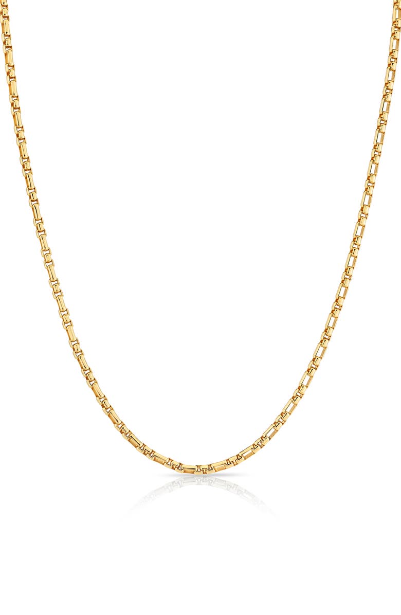 Crislu Layer Up Station Box Chain Necklace, Main, color, 18Kt Yellow Gold / Clear Stone