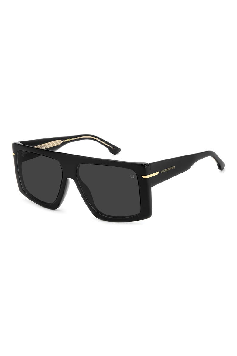 59mm Rectangular Sunglasses, Alternate, color, BLACK/ GREY