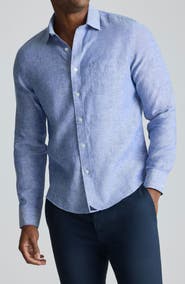 UNTUCKit Vin Santo Linen Wrinkle Resistant Button-Up Shirt