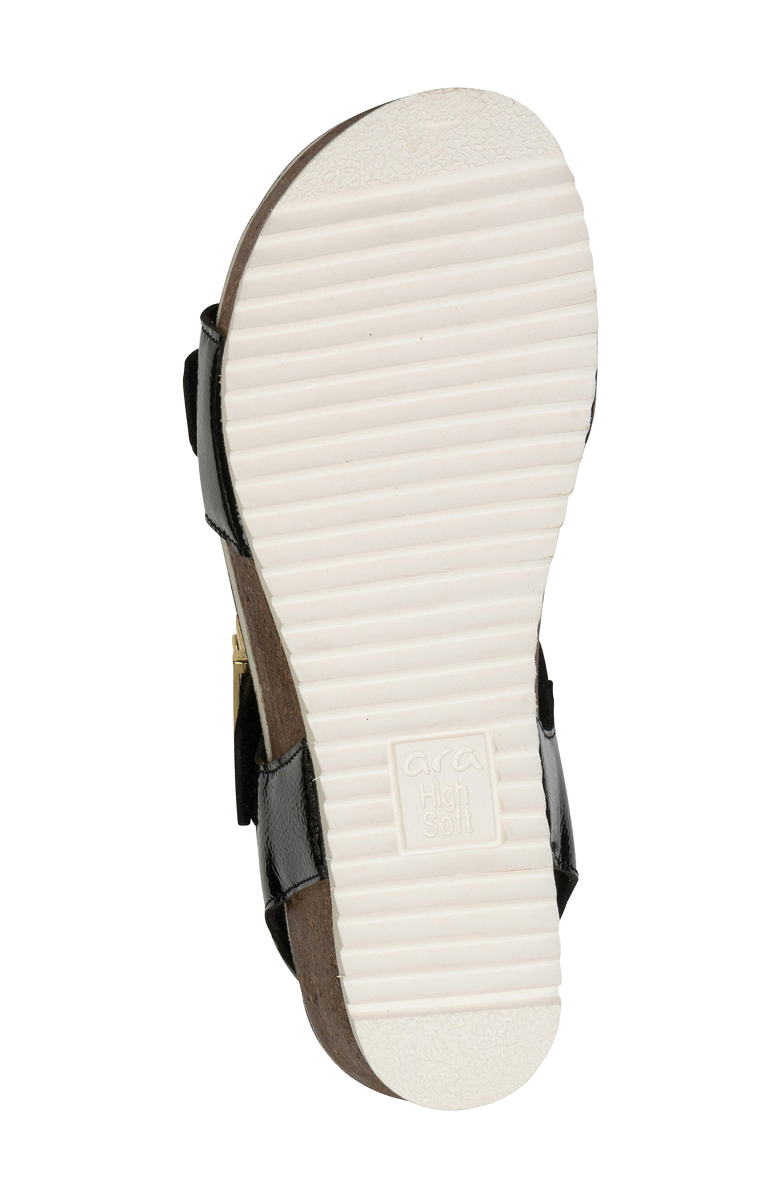 ara Nova Slingback Platform Wedge Sandal, Alternate, color, Black