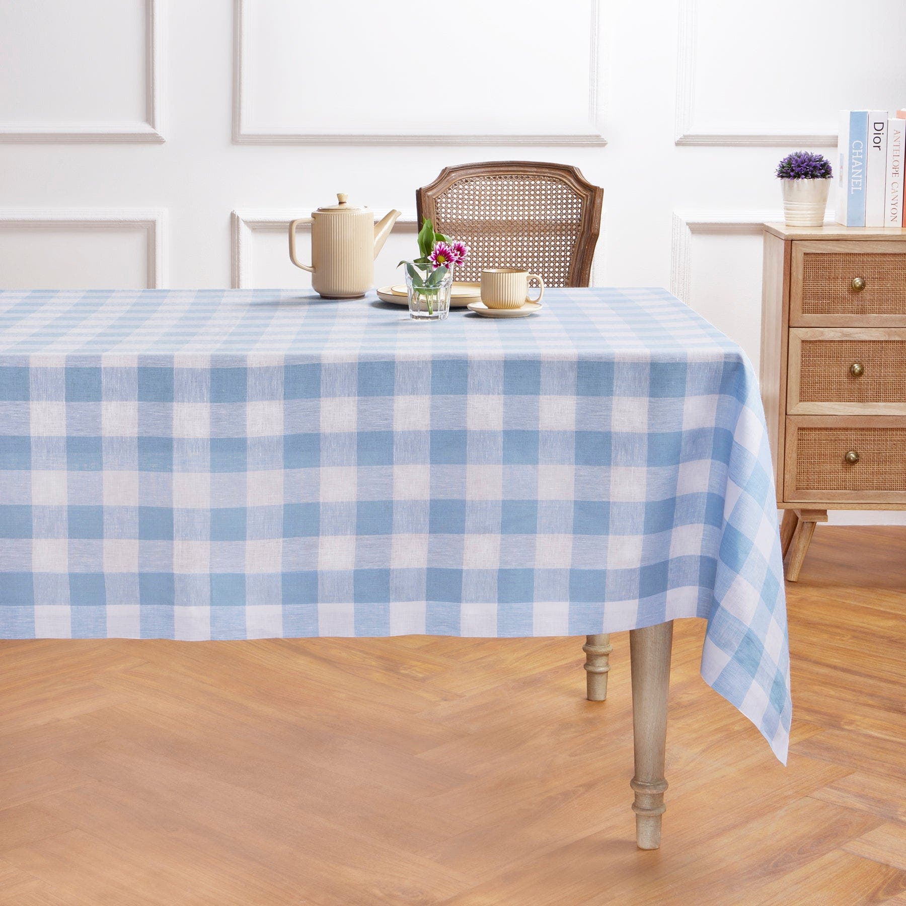 Chambray Blue and White