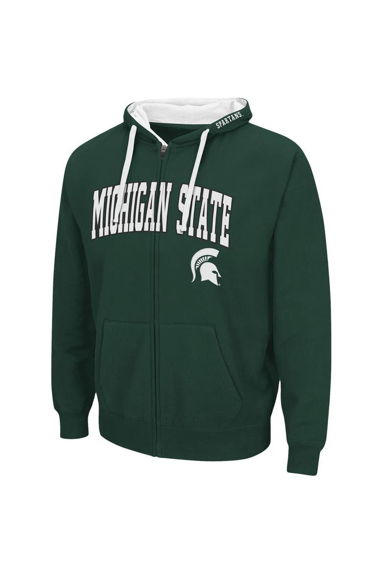 Men's Colosseum Green Michigan State Spartans Big & Tall Full-Zip Hoodie, Alternate, color, Green