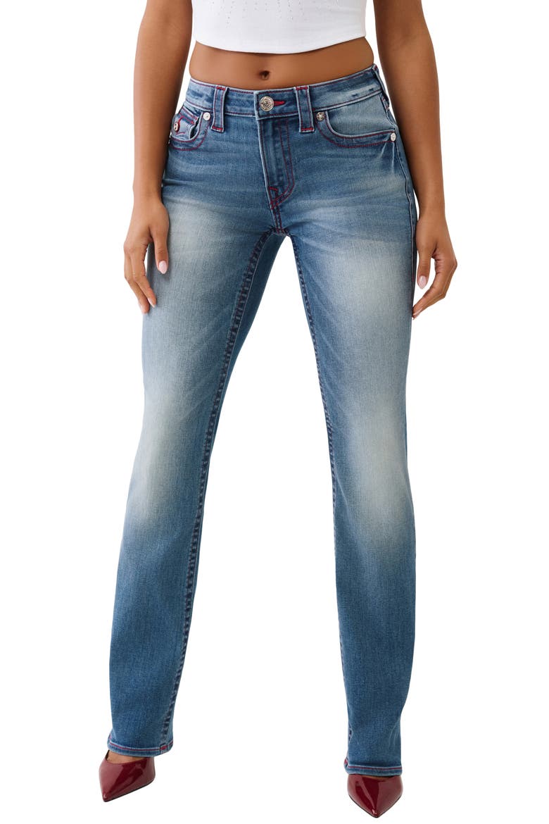 Billie Mid Rise Straight Leg Jeans, Main, color, MEDIUM WASH