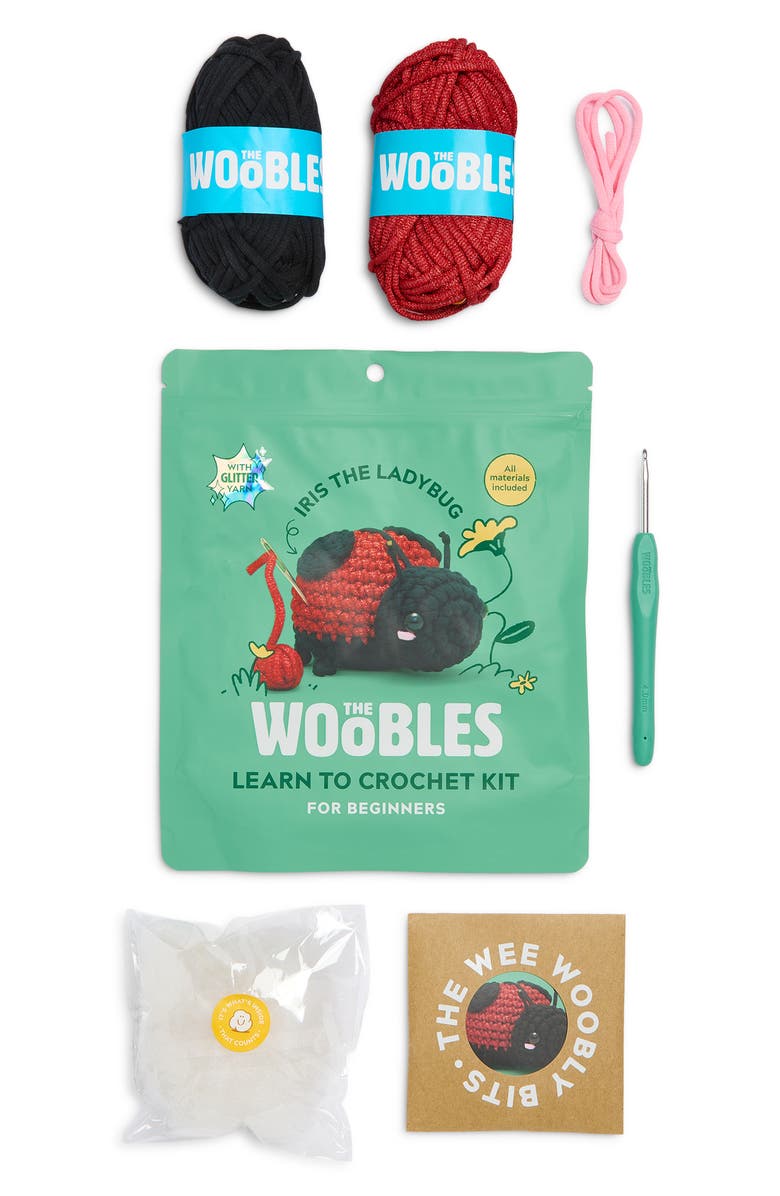 THE WOOBLES Iris the Ladybug Learn to Crochet Kit, Main, color, Red