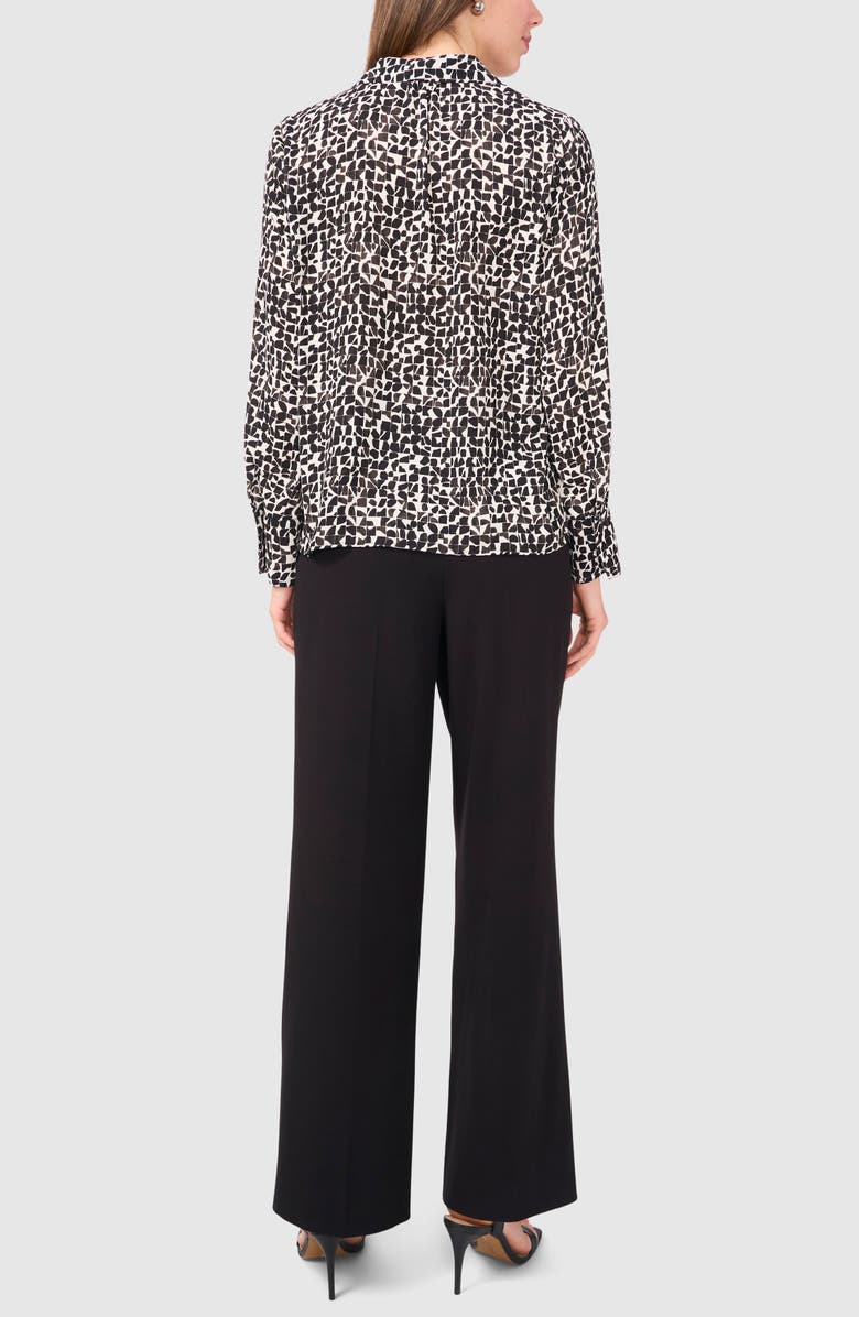 Halogen<sup>®</sup> Geo Print Crepe Button-Up Shirt, Alternate, color, 