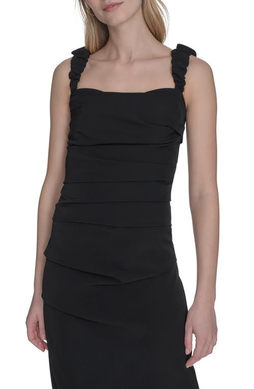 Vince Camuto Laguna Ruched Sheath Gown In Black