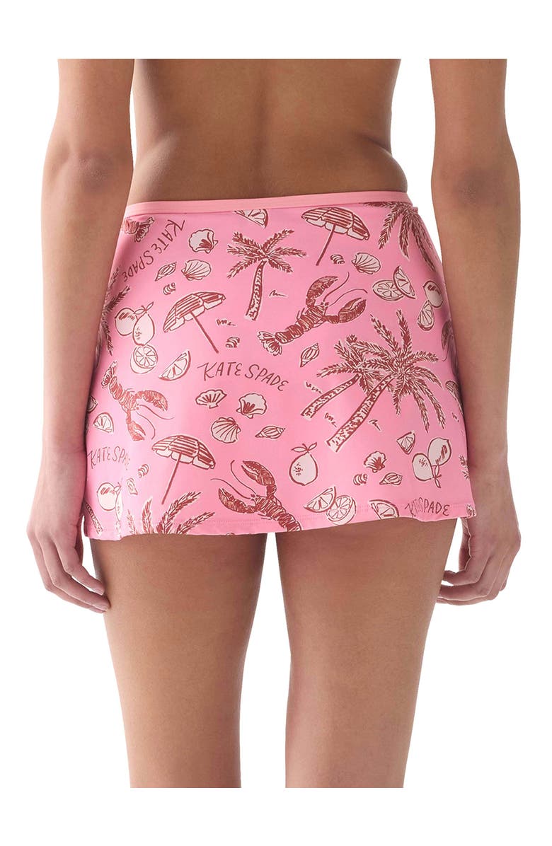 Kate Spade New York Wrap Swim Skrit, Alternate, color, Guava Slice