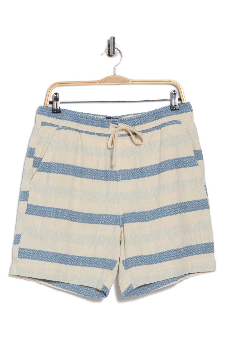 Lucky Brand Dobby Stripe Cotton Drawstring Shorts, Alternate, color, Blue Multi Stripe