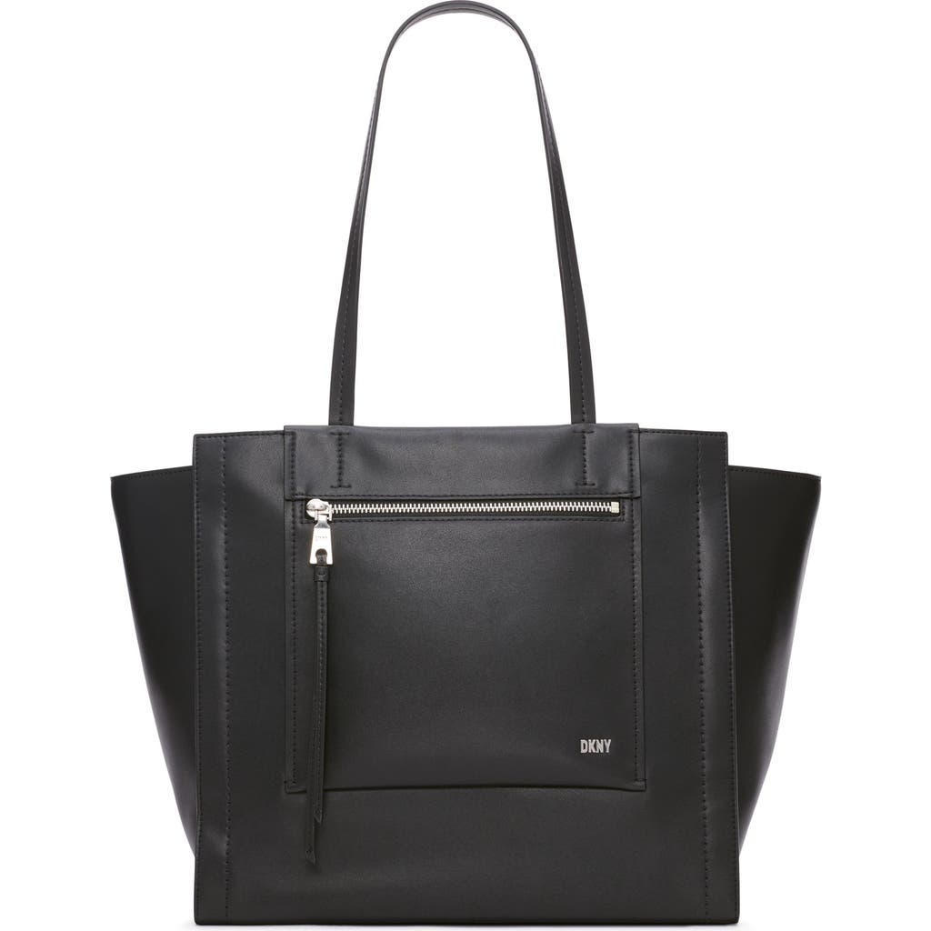 Dkny Pax Large Tote In Black/silver