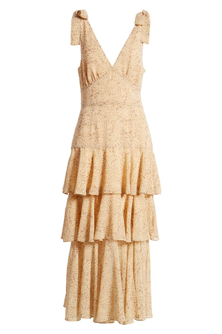 Hampton Sleeveless Tiered Dress, Alternate, color, TAN CHEETAH