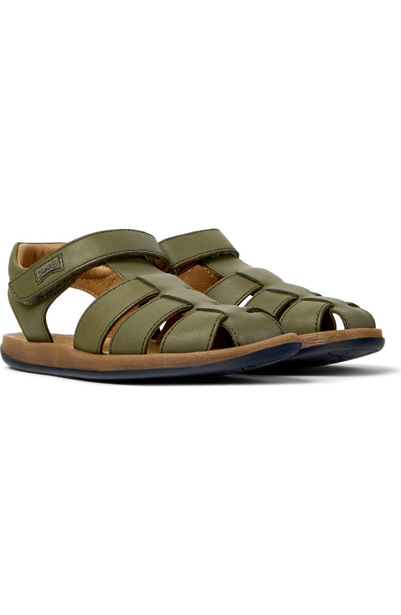 Camper Kids' Bicho Fisherman Sandal, Main, color, Medium Green
