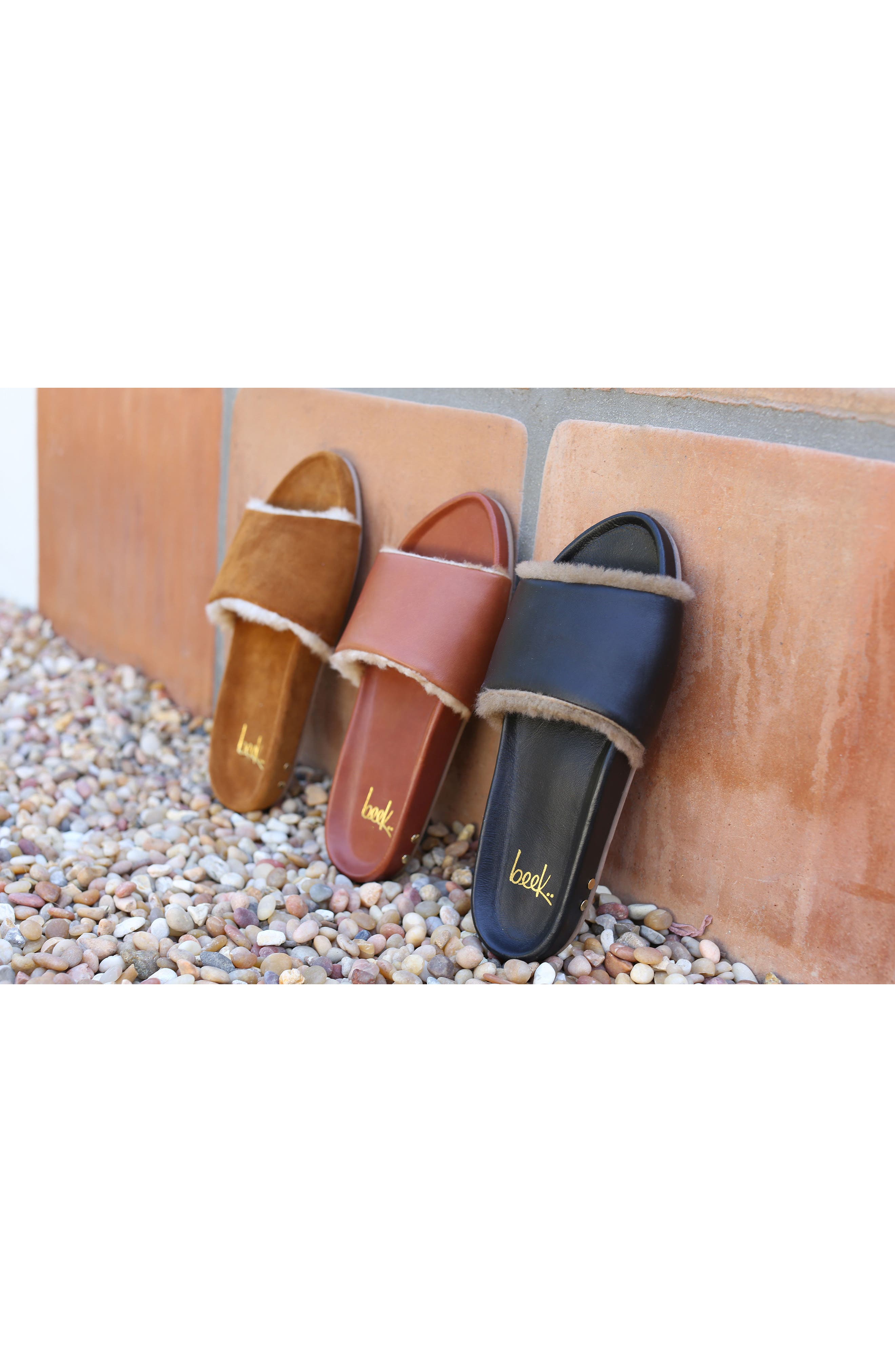 Gallito Genuine Shearling Slide Sandal, Alternate, color, BLACKBRON