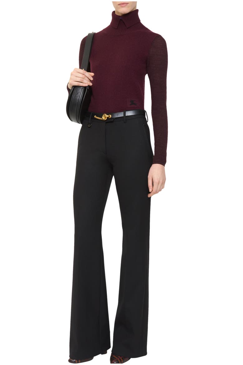 Wool Blend Tailored Trousers, Main, color, Black