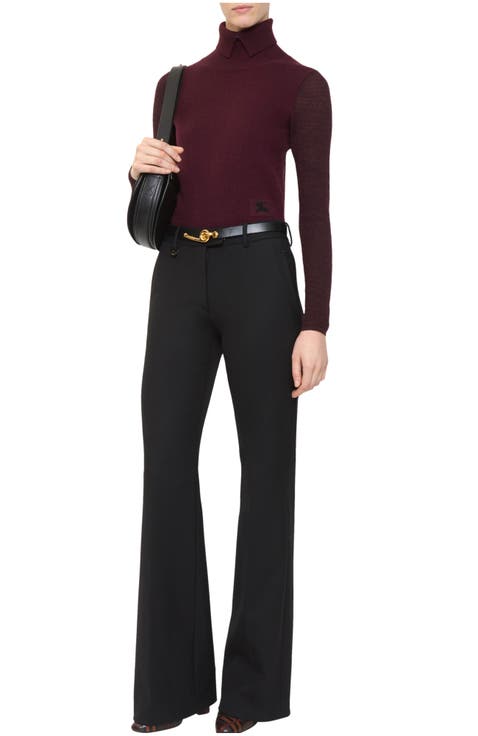 Wool Blend Tailored Trousers