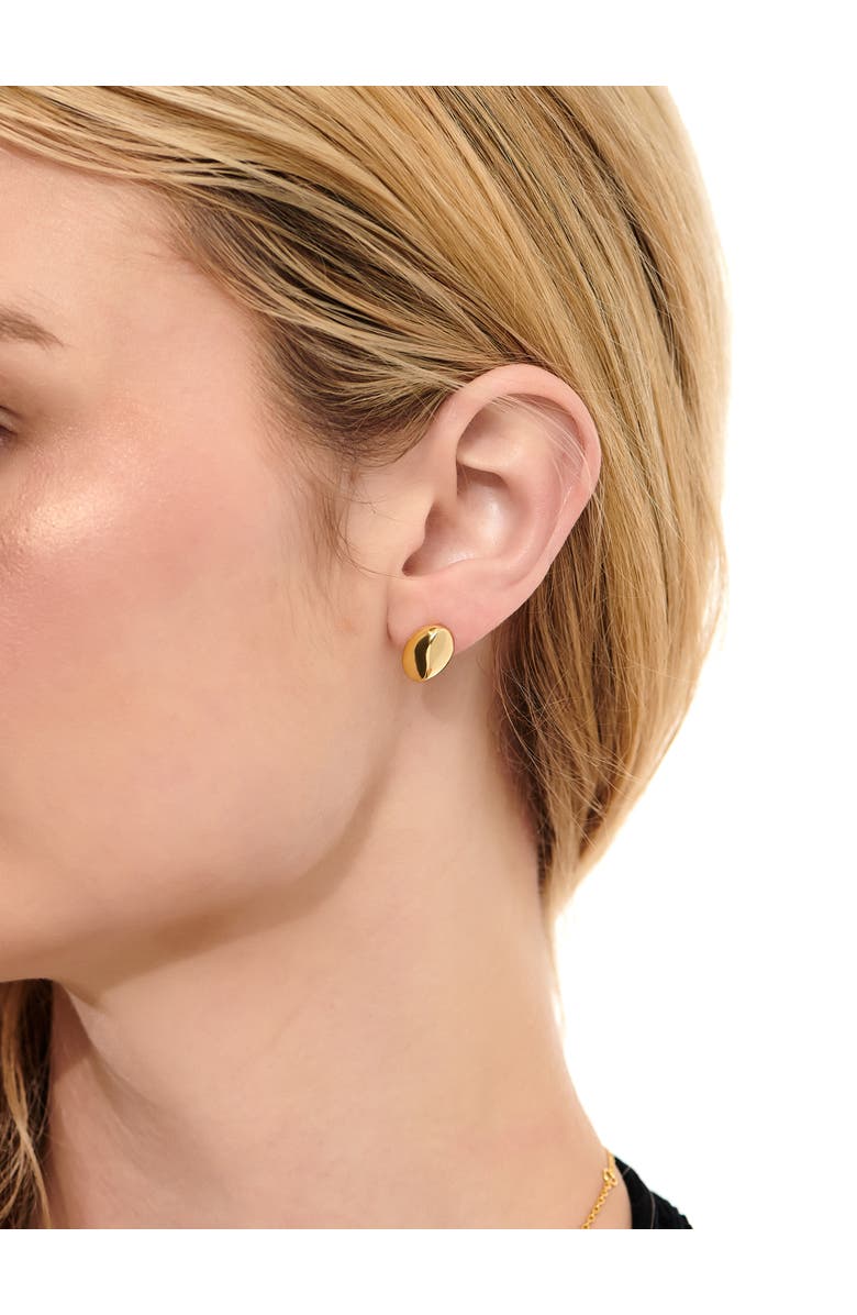 DEVATA Dome Stud Earrings in Gold Plated Sterling Silver, Alternate, color, Yellow Gold