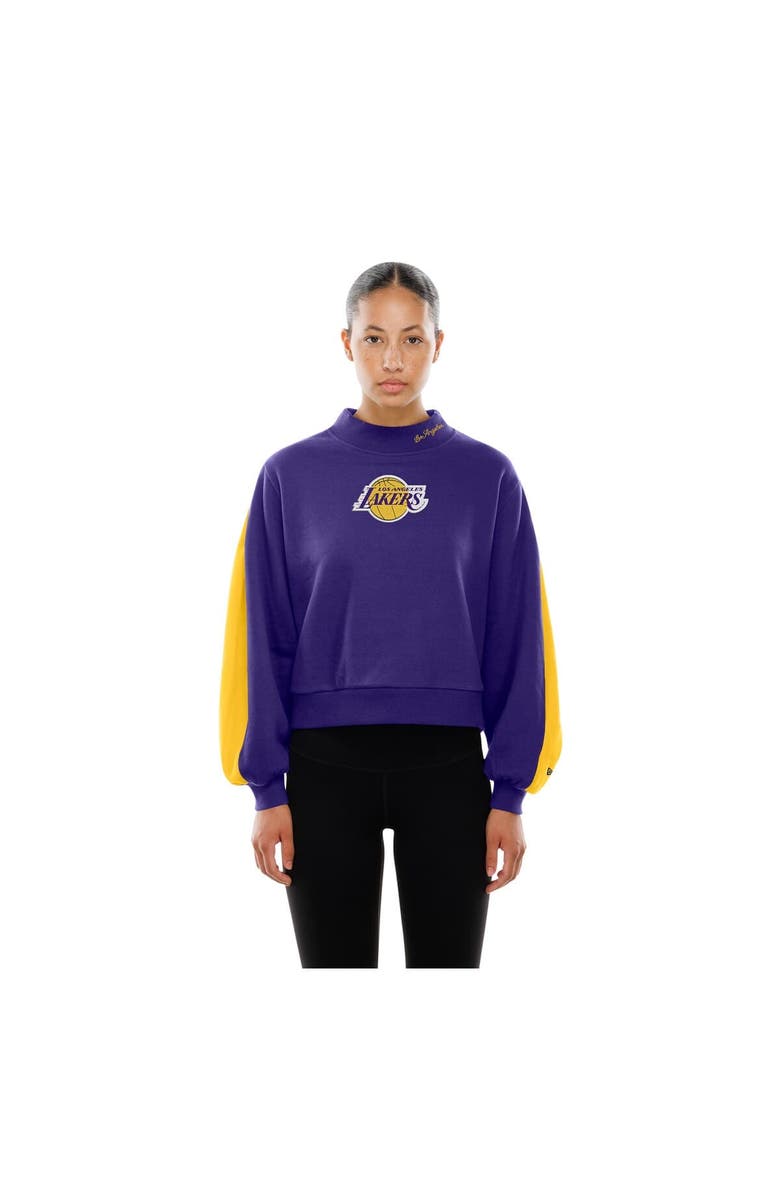 New Era Women's New Era Purple Los Angeles Lakers Sport Night Balloon Sleeves Sweatshirt, Alternate, color, Purple