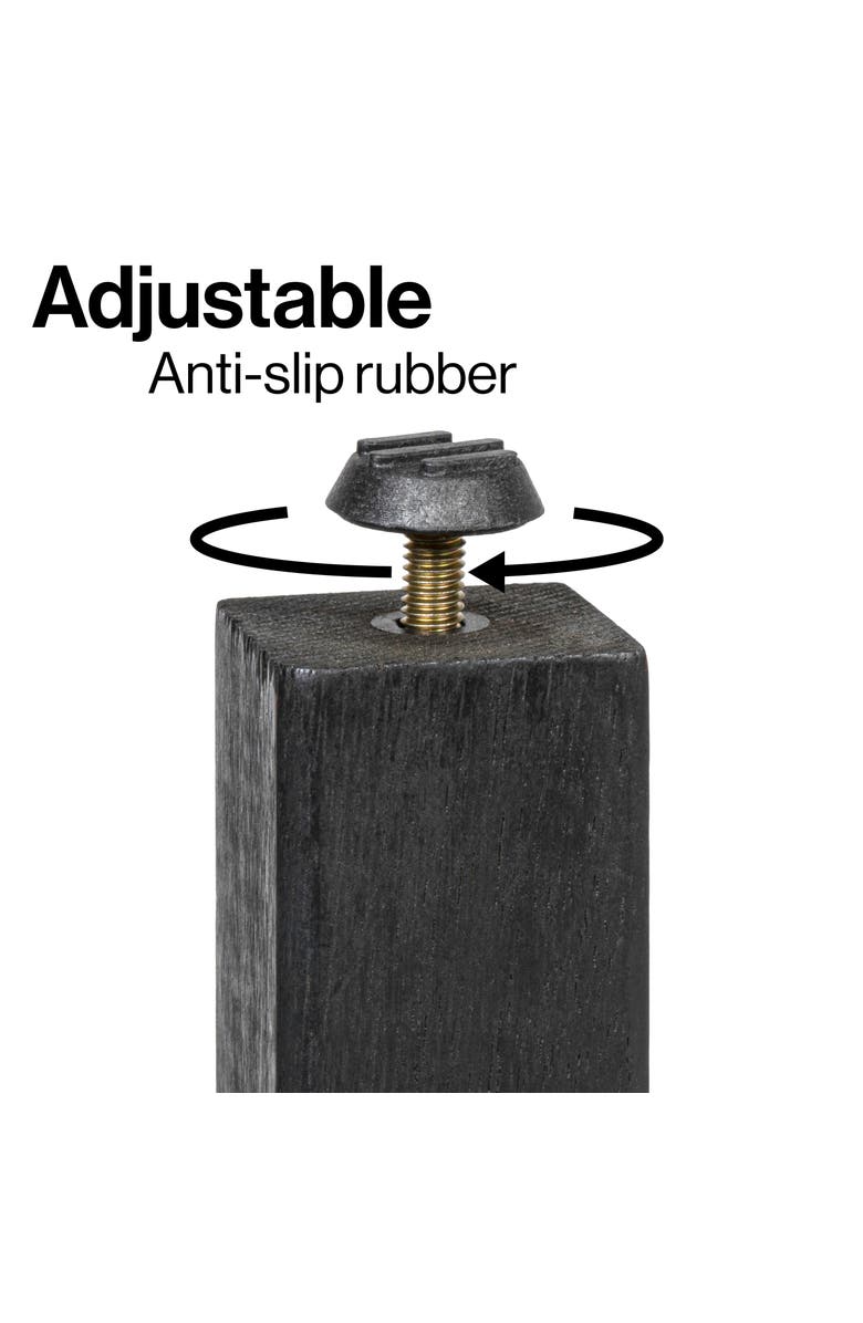 JONATHAN Y Tamlyn 15.75" Traditional Classic Slatted Solid Acacia Wood Indoor/Outdoor Shower Stool, Alternate, color, Black