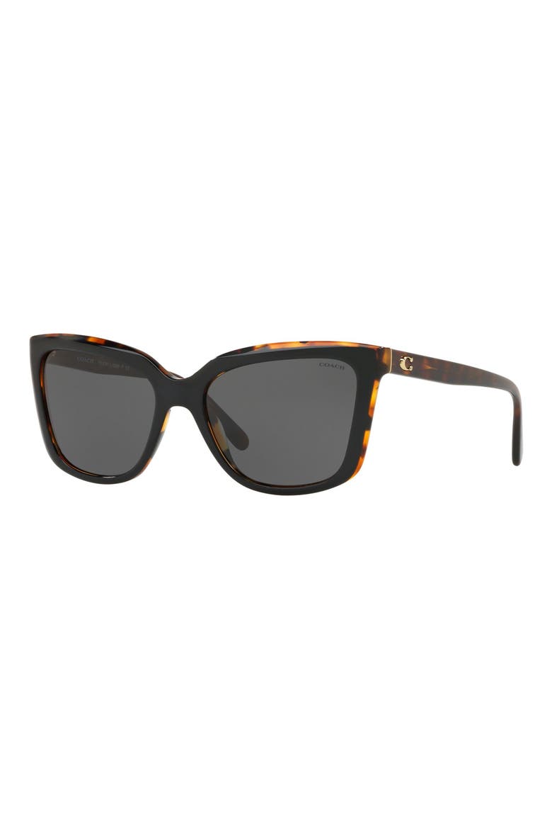 56mm Cat Eye Sunglasses, Alternate, color, TORTOISE BLACK/ BLACK SOLID