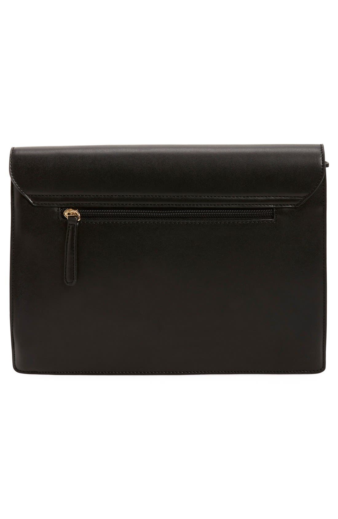'Exotic' Boxy Flap Clutch, Alternate, color, BLACK