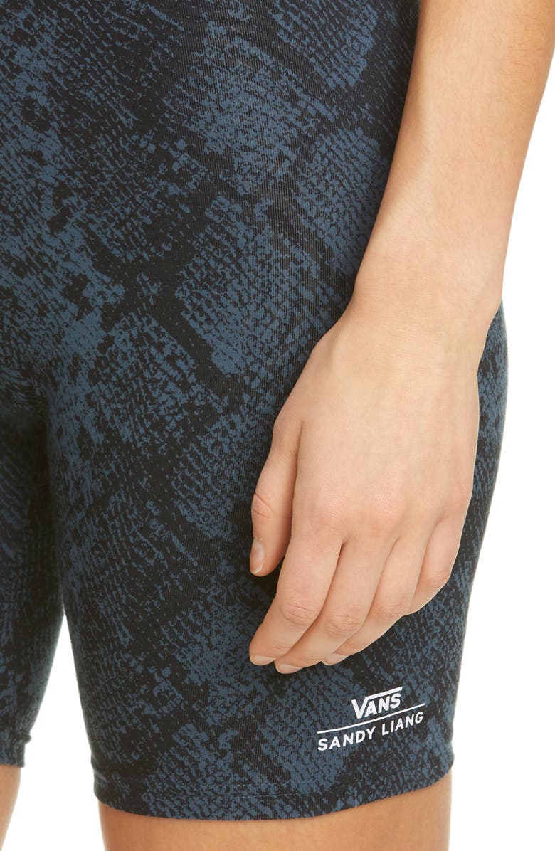 Vans x Sandy Liang Snake Print Stretch Cotton Bike Shorts, Alternate, color, 