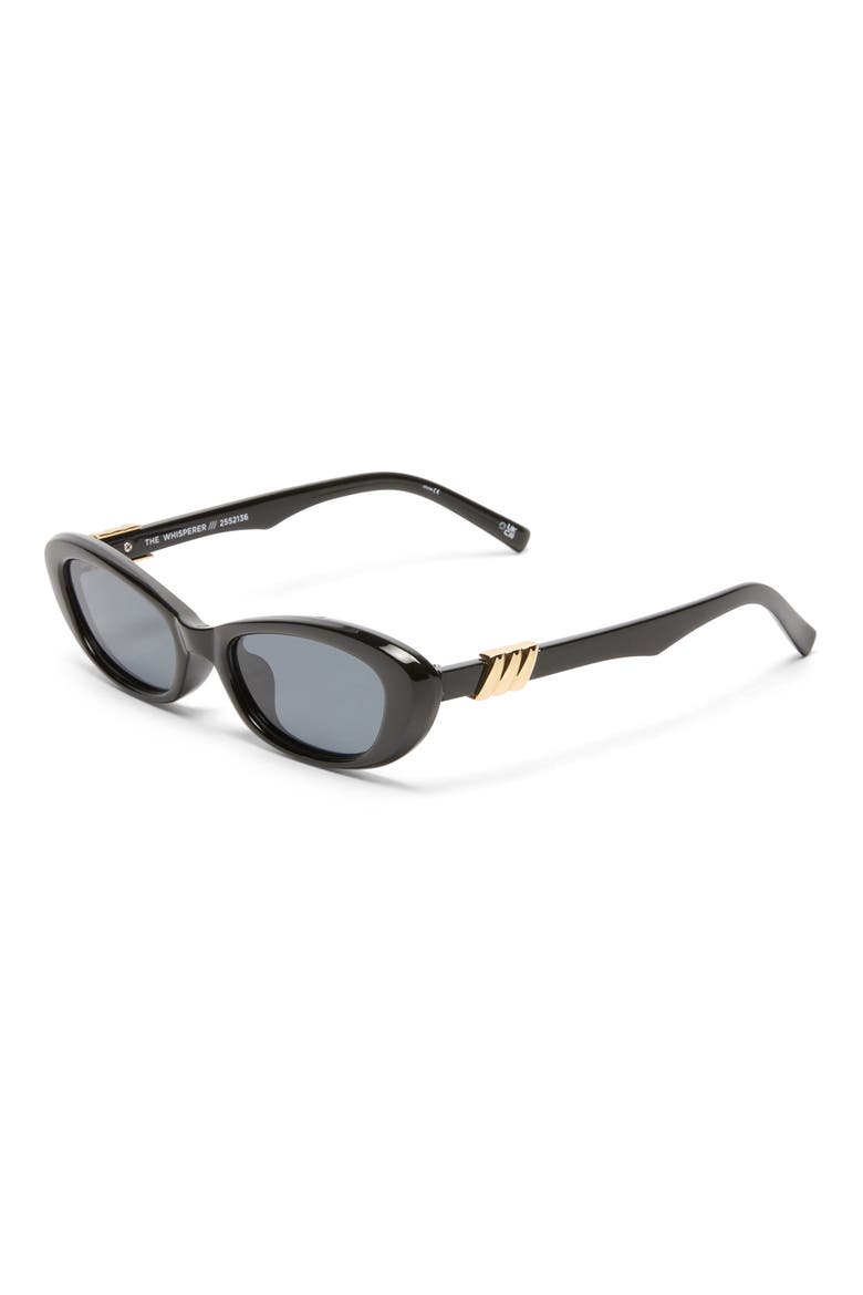 The Whisperer 52mm Cat Eye Sunglasses, Alternate, color, BLACK/ SMOKE MONO POL