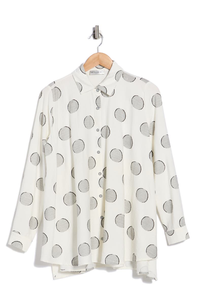 PATRIZIA LUCA Dot Button Down Shirt, Alternate, color, White