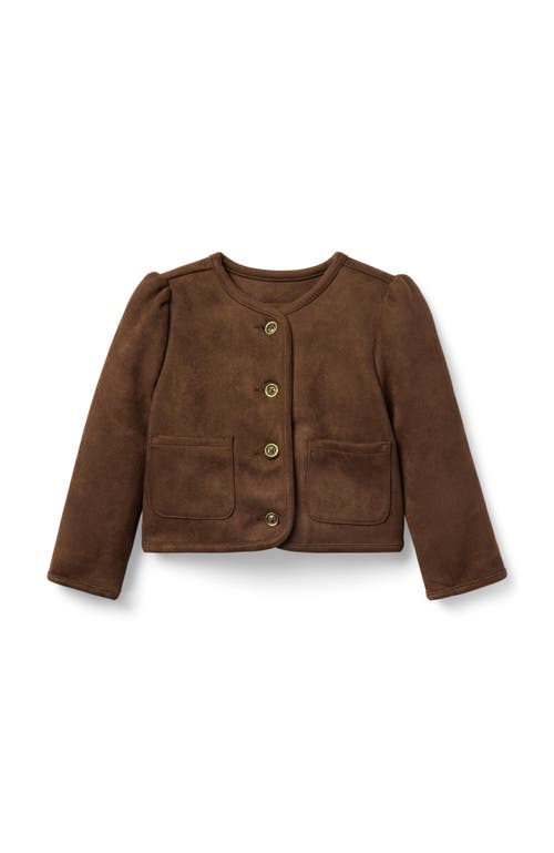Janie And Jack The Sueded Puff Sleeve Jacket In Brown