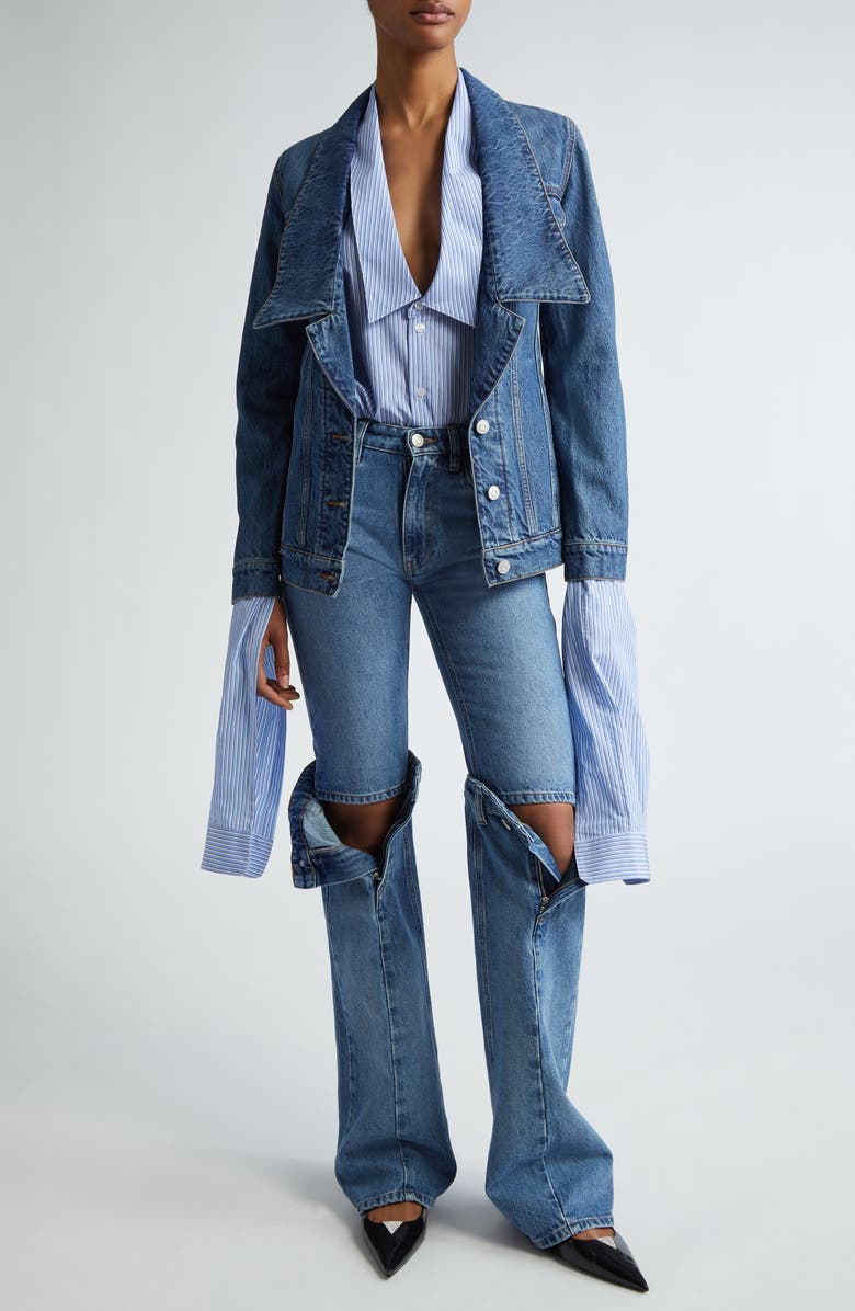 Coperni Open Knee Denim Jeans, Alternate, color, 