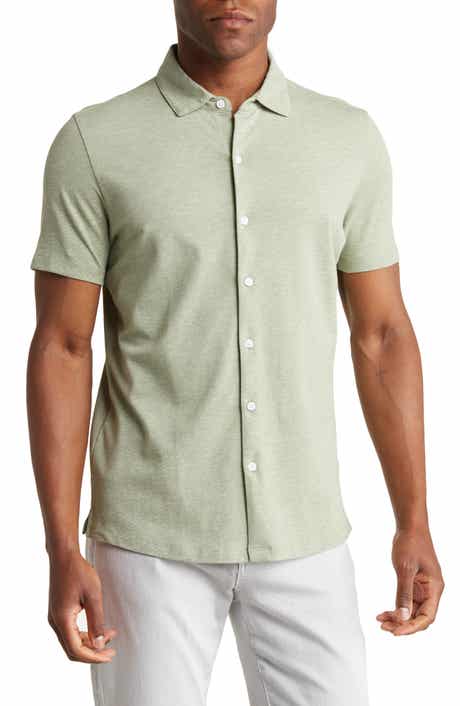 Robert Barakett Brody Short Sleeve Stretch Cotton Button-Up Shirt