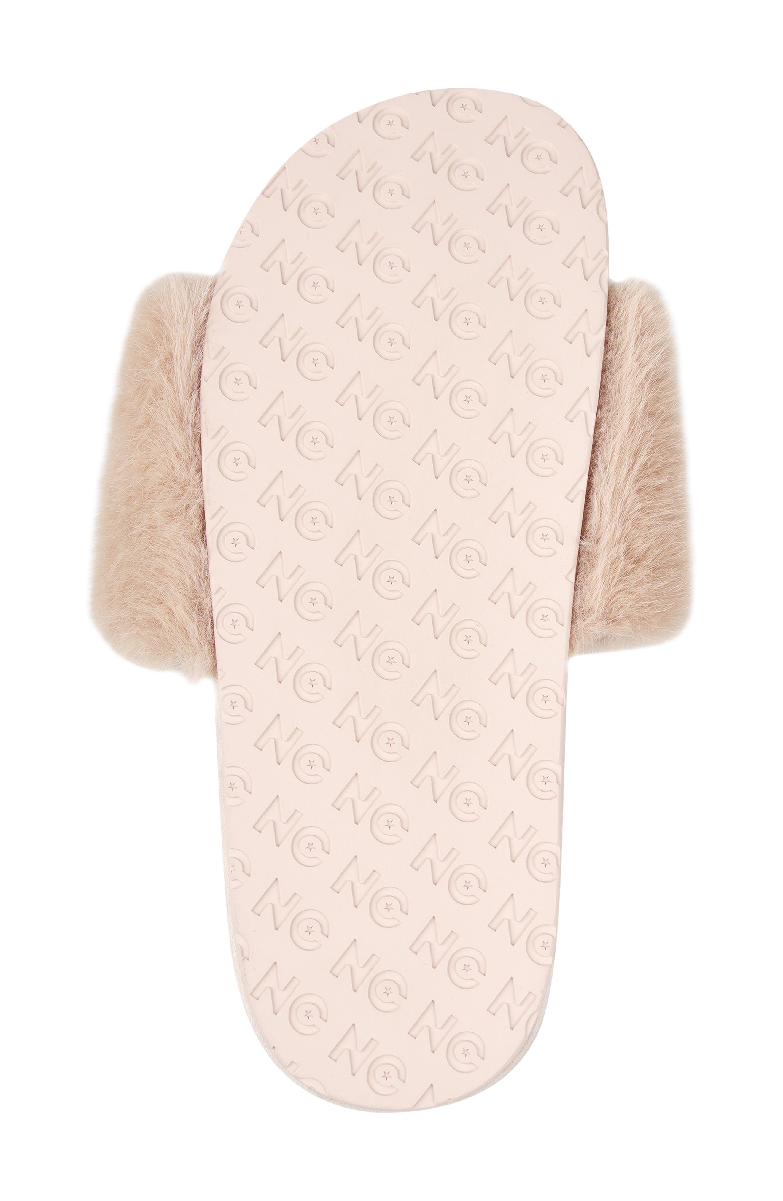 Macklin Faux Fur Slipper, Alternate, color, BLUSH FAUX