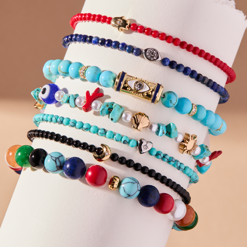 ALEX AND ANI ALEX AND ANI MOON ONYX MINI STRETCH BRACELET 