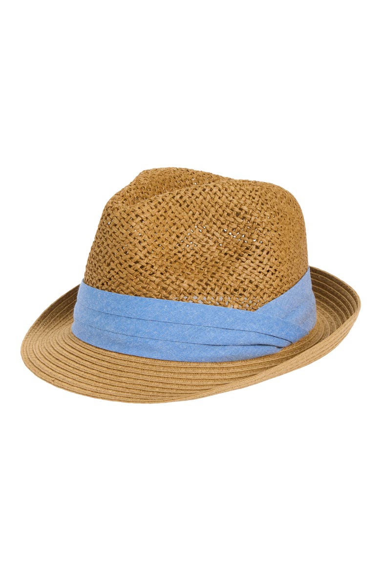 Paper Straw Fedora, Main, color, BLUE COMBO